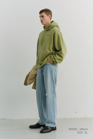UNISEX GARMENT DYED HOODIE OLIVE GREEN