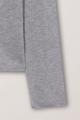SUMMER ESSENTIAL CREWNECK CARDIGAN MELANGE GREY