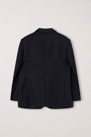 UNISEX CLASSIC 3 BUTTON WOOL BLAZER BLACK