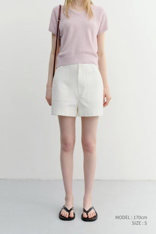 COTTON SAFARI SHORTS WHITE