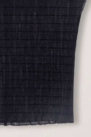 PLEATS BLOUSE BLACK