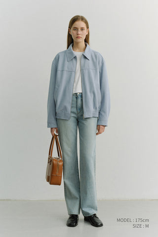 UNISEX ALTER-SUEDE COLLARED BLOUSON SOFT BLUE