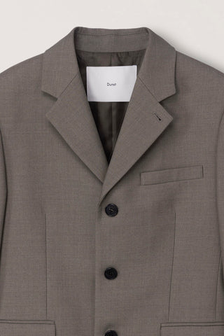 UNISEX CLASSIC 3 BUTTON WOOL BLAZER KHAKI BEIGE