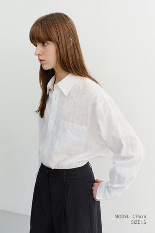 UNISEX CLASSIC OVERSHIRT WHITE STRIPE