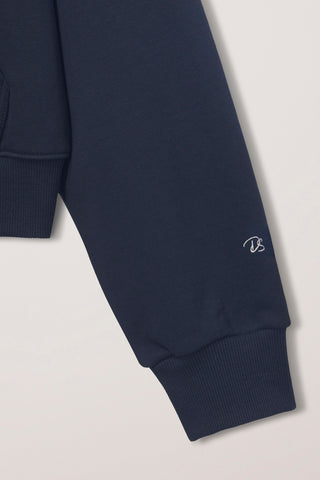 UNISEX CROPPED ZIP-UP HOODIE NAVY