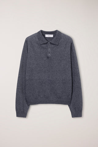 UNISEX COLLARED SWEATER MELANGE GREY