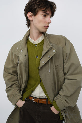 UNISEX CREWNECK KNIT CARDIGAN OLIVE GREEN