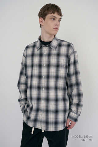 UNISEX WINTER FLANNEL CHECKED SHIRT BLACK