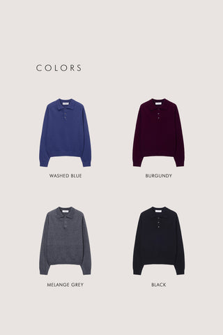 UNISEX COLLARED SWEATER MELANGE GREY