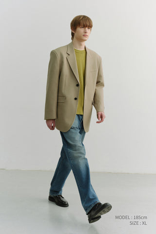 UNISEX OVERSIZED WOOL BLAZER CAMEL BEIGE