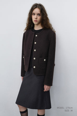 CLASSIC TWEED JACKET BROWN