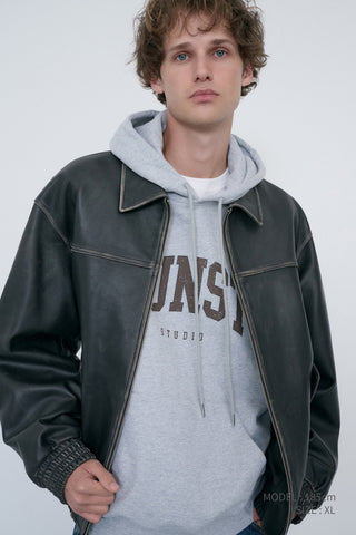 UNISEX ARCH LOGO HOODIE MID MELANGE GREY