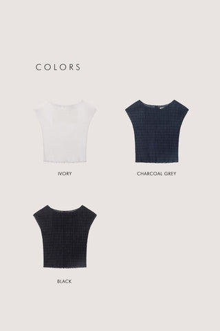 PLEATS BLOUSE BLACK