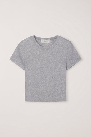CROPPED SLIM TOP MELANGE GREY