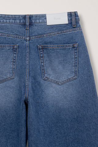 RELAXED BERMUDA DENIM SHORTS CLASSIC BLUE