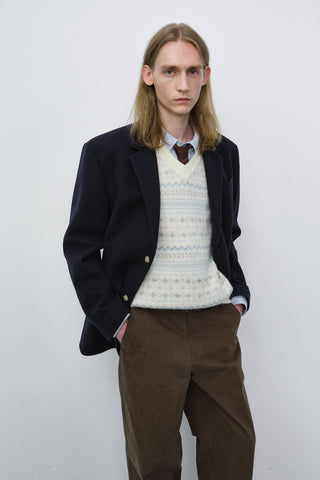 UNISEX CLASSIC 2 BUTTON WOOL BLAZER NAVY