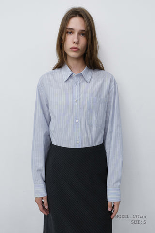 UNISEX INFORMAL SHIRT SOFT BLUE GREY STRIPE