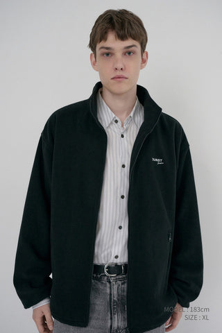 UNISEX ZIP-UP FLEECE SWEATSHIRT BLACK