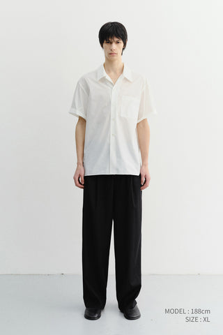 UNISEX OPEN COLLARED STRIPED SHIRT WHITE