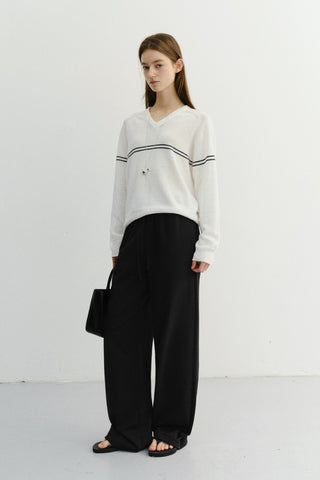 SUMMER WIDE JOGGER PANTS BLACK