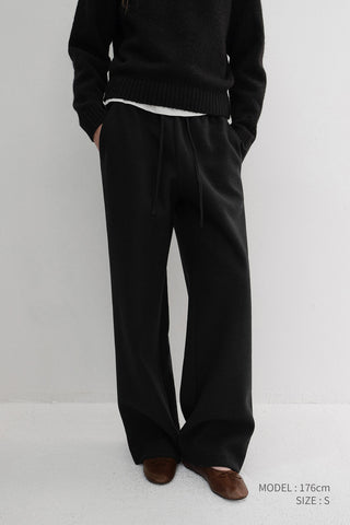 UNISEX JERSEY WIDE PANTS BLACK