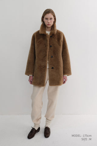 FLUFFY FUR JACKET CAMEL