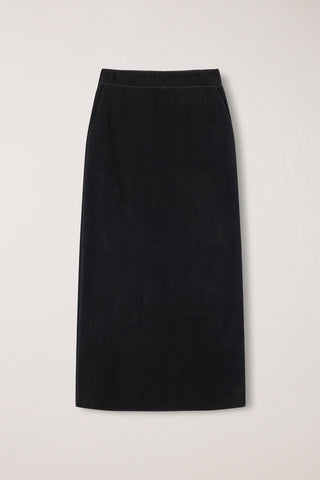 FLEECE MAXI SKIRT BLACK