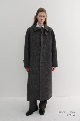 UNISEX RELAXED BALMACAAN COAT CHARCOAL GREY