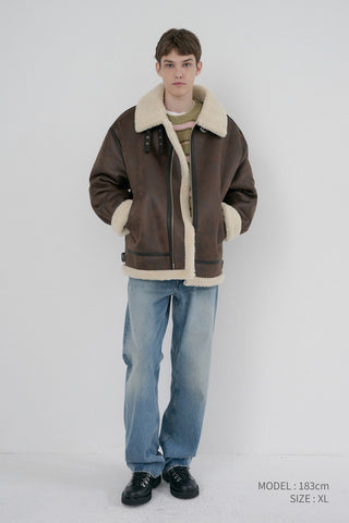 UNISEX B-3 SHEARLING JACKET DARK BROWN