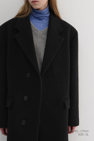 UNISEX BOXY TAILORED COAT BLACK