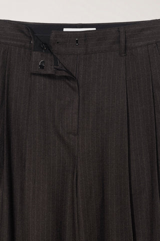 WINTER FLANNEL SLACKS DARK BROWN STRIPE