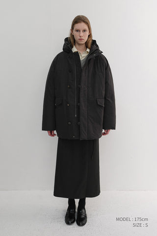 UNISEX GOOSE DOWN PARKA JACKET BLACK