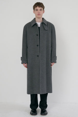 UNISEX BELTED CASHMERE MAC COAT MELANGE GREY