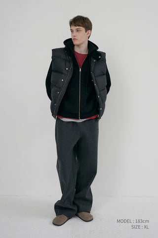 UNISEX JERSEY WIDE PANTS CHARCOAL GREY