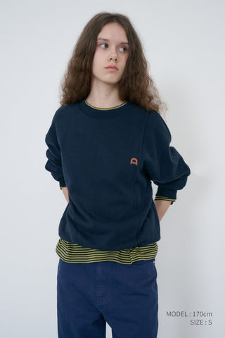 UNISEX DUNST LOGO CREASE SWEATSHIRT FRENCH NAVY