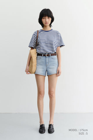 UNISEX STRIPED T-SHIRT BLUE IVORY