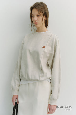 UNISEX DUNST LOGO CREASE SWEATSHIRT OATMEAL MELANGE