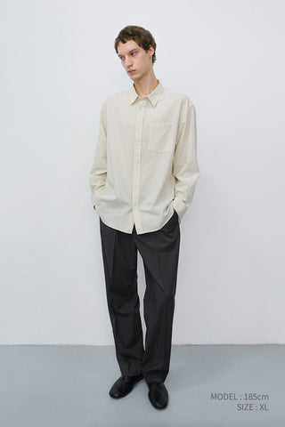 UNISEX INFORMAL SHIRT IVORY STRIPE