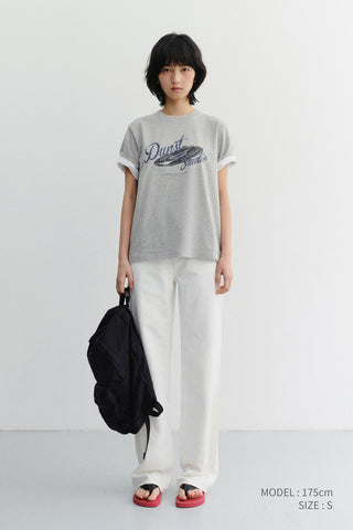 UNISEX VINYL T-SHIRT MELANGE GREY