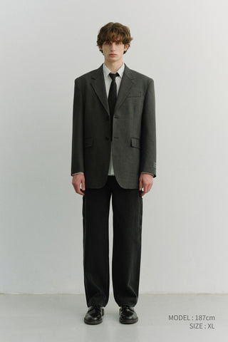 UNISEX OVERSIZED WOOL BLAZER MELANGE GREY