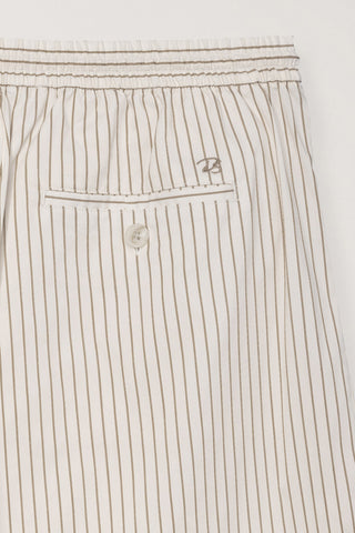 UNISEX PAJAMA BERMUDA SHORTS BEIGE STRIPE