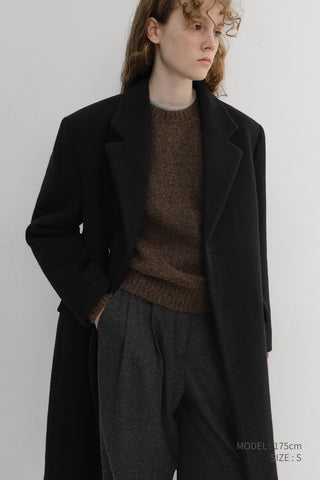 UNISEX BOXY TAILORED COAT BLACK