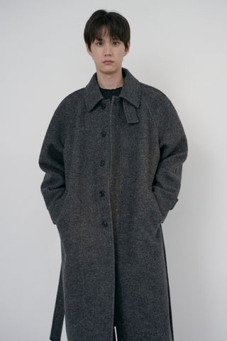 UNISEX RELAXED BALMACAAN COAT CHARCOAL GREY