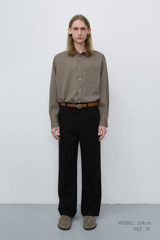 UNISEX INFORMAL SHIRT BROWN STRIPE