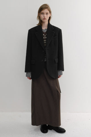 UNISEX ALPACA BLAZER COAT BLACK