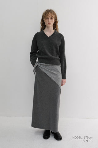 FLEECE MAXI SKIRT CHARCOAL GREY