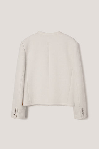 UNISEX CLASSIC BOUCLE TWEED JACKET CREAM