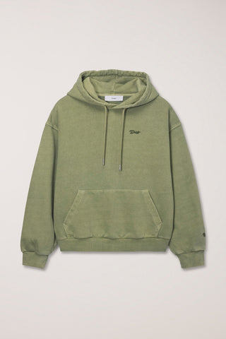 UNISEX GARMENT DYED HOODIE OLIVE GREEN