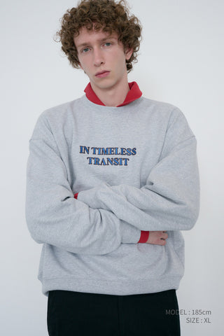 UNISEX SLOGAN SWEATSHIRT MID MELANGE GREY