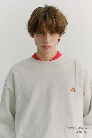 UNISEX DUNST LOGO CREASE SWEATSHIRT OATMEAL MELANGE